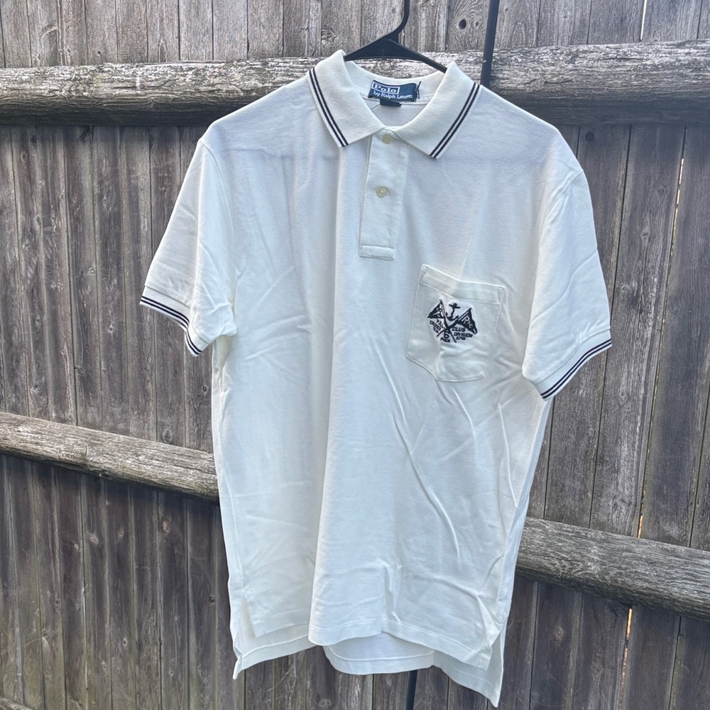 Polo by Ralph Lauren White Polo Shirt with Black Accents